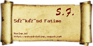 Sükösd Fatime névjegykártya